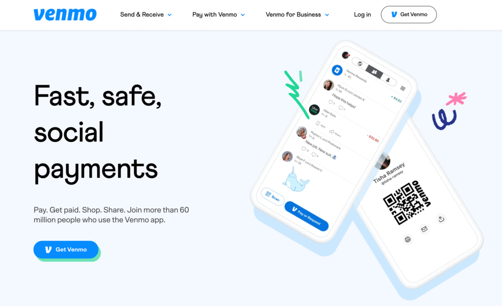 The Venmo Touch website.