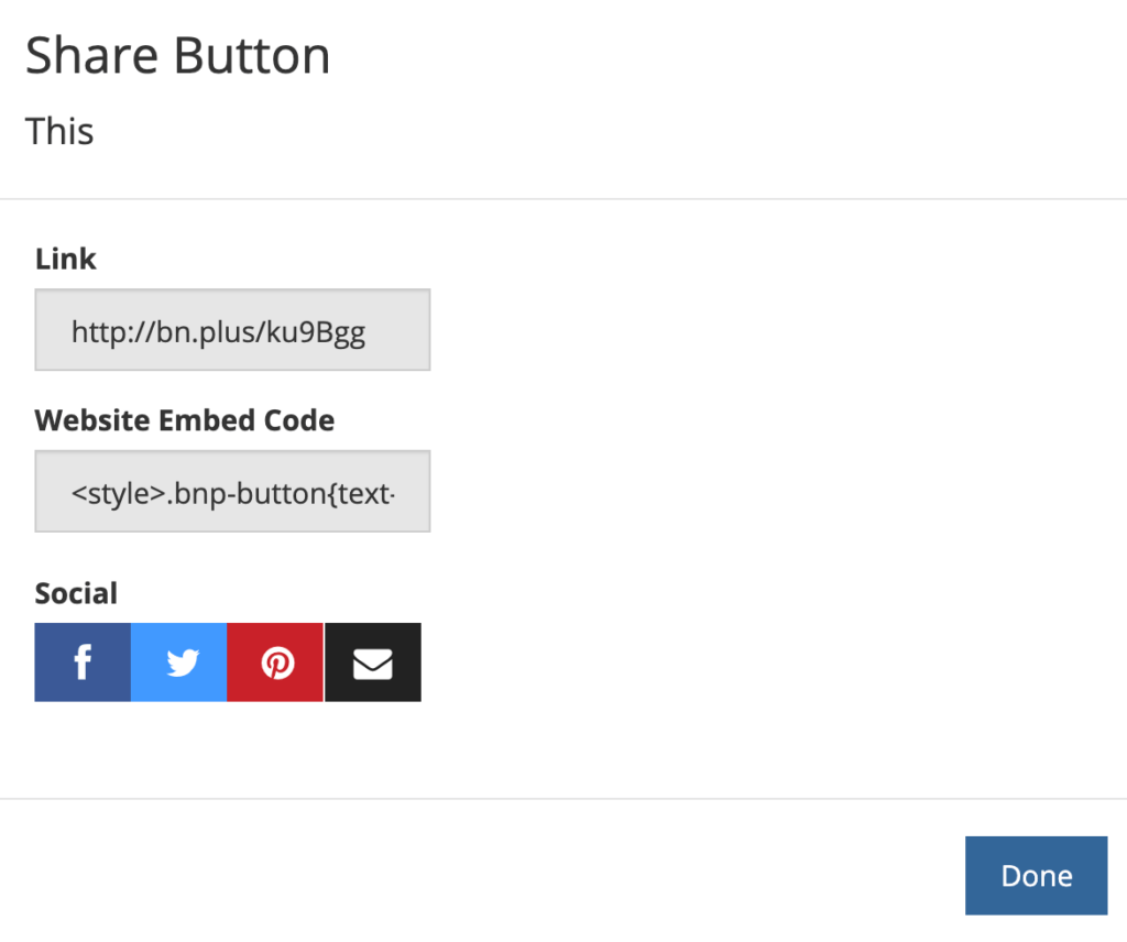 Buy Now Plus' website embed code.