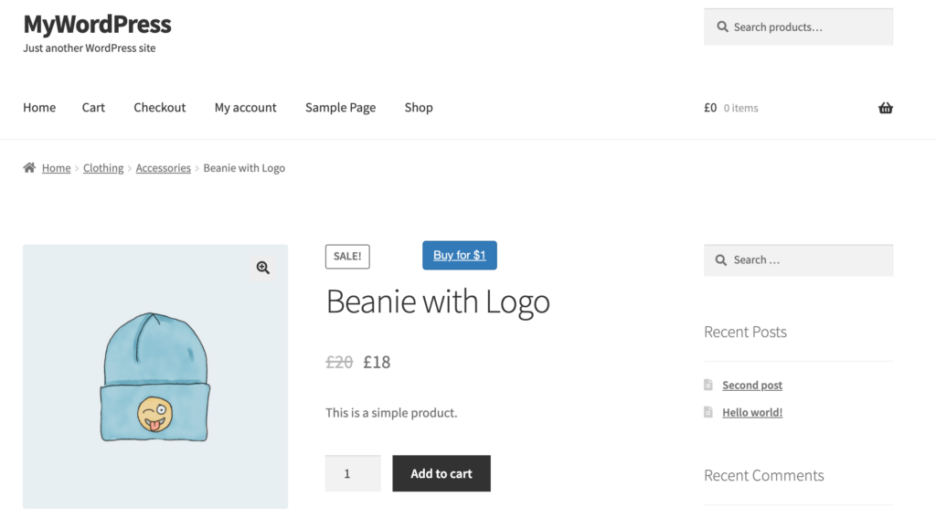 A Buy button created using Buy Now Plus.