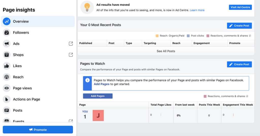 Facebook's Pages to Watch feature.