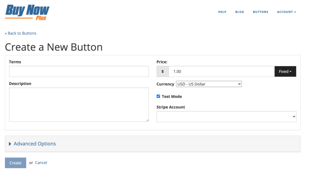 Creating a new button with Buy Now Plus.