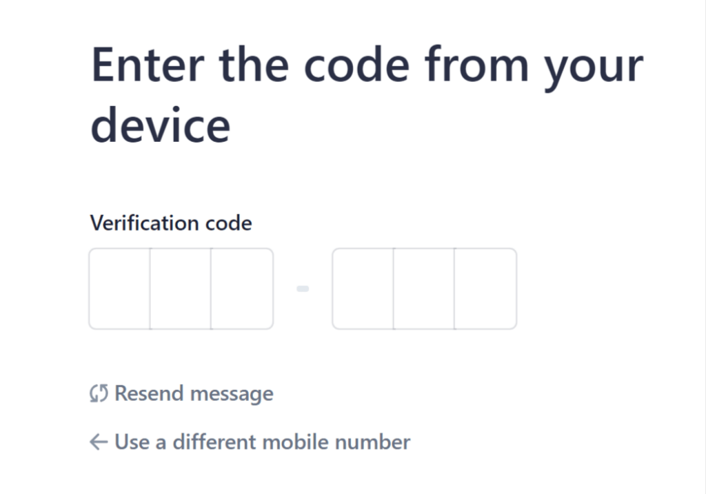 Enter the code from your device in buy now plus