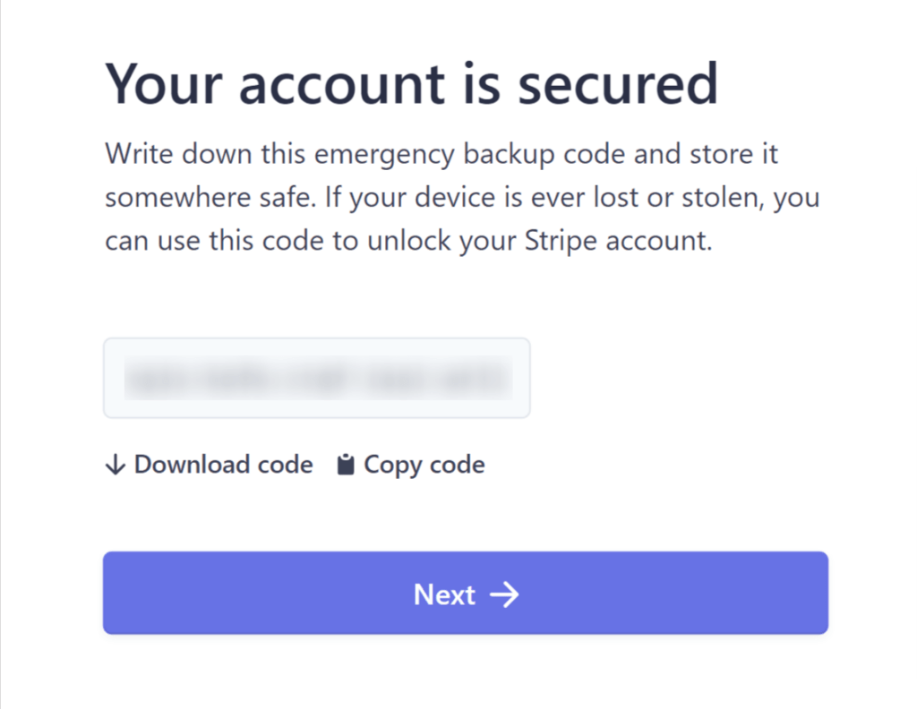 Stripe account is secured in Buy Now Plus