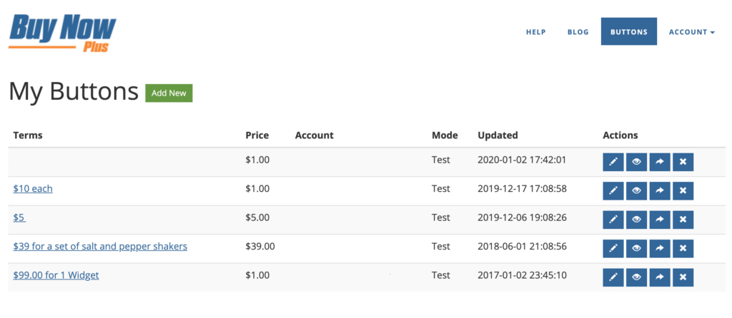 The Buy Now Plus dashboard.