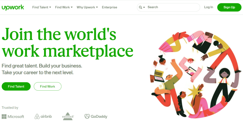 The Upwork homepage