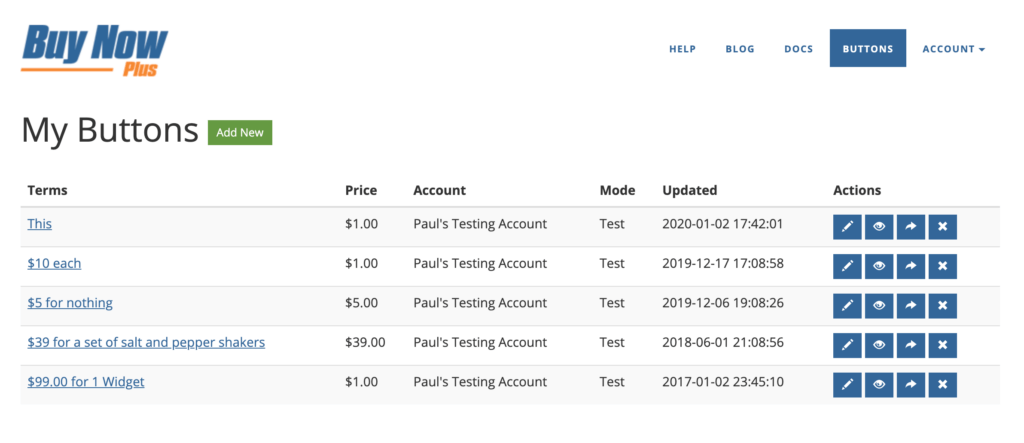 The Buy Now Plus dashboard.