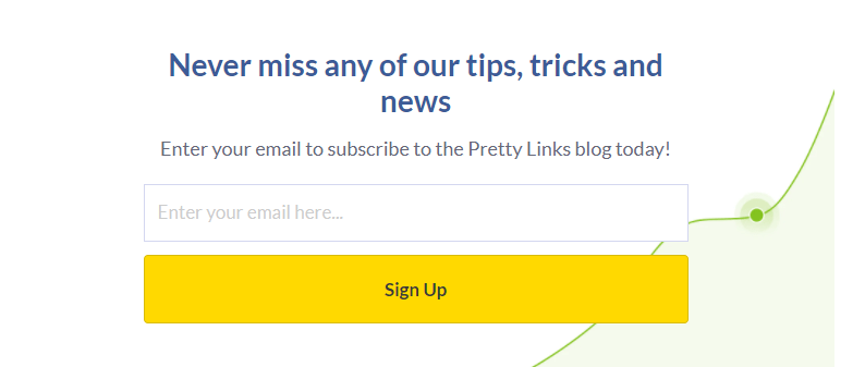 An example of an email signup form.
