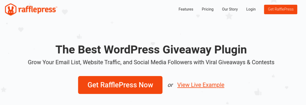 The RafflePress website.